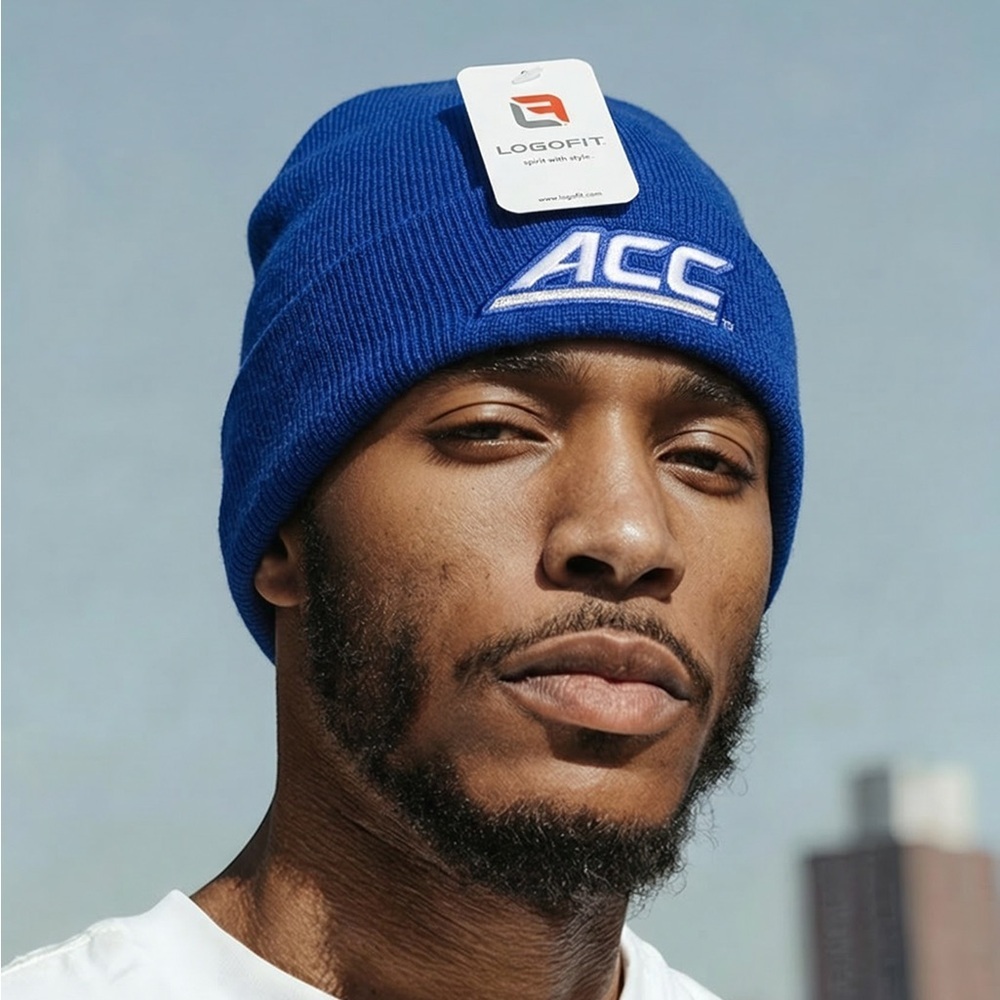 NWT NCAA Atlantic Coast Conference Blue Beanie Hat Embroidered ACC - One Size